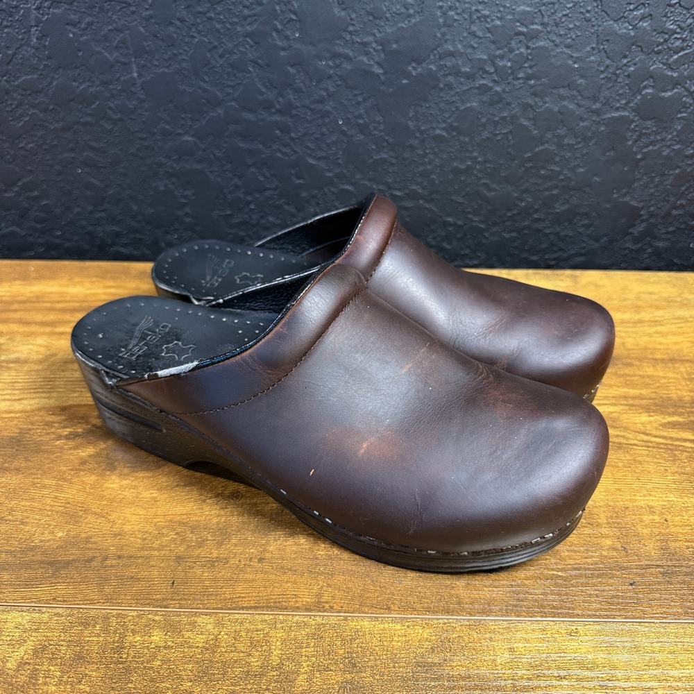 Dansko Professional Brown Leather Clog Mule Mens Size 42 EU 42